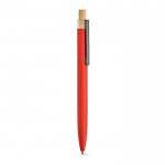 Pen van gerecycled aluminium en RPET met blauwe Dokumental® inkt kleur rood