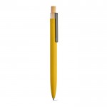 Pen van gerecycled aluminium en RPET met blauwe Dokumental® inkt kleur geel