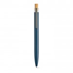 Pen van gerecycled aluminium en RPET met blauwe Dokumental® inkt kleur marineblauw Derde weergave