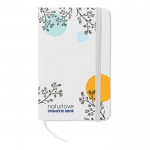 Pocket notitieboekje voor bedrijven kleur wit vierde weergave met logo