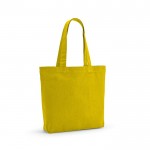 Tas van gerecycled katoen en RPET met lange handvatten 180 g/m2 kleur geel