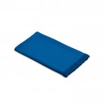 Strandhanddoek 80x180cm van gerecycled katoen met franjes 250 g/m2 kleur blauw