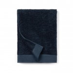 Handdoek van katoen en tencel, 70 x 140 cm kleur donkerblauw