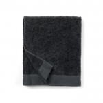 Bedrukte handdoek van katoen en tencel, 90 x 150 cm kleur donkergrijs