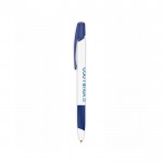 Verfijnde BIC® pennen met logo en blauwe inkt weergave met jouw bedrukking