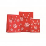 Kleine bedrukte tasjes met sneeuwvlokmotief kleur rood tweede luxe weergave