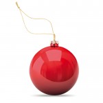 Glanzende kerstbal met plaatje voor full colour bedrukking Ø6cm kleur rood tweede weergave