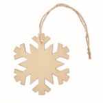 MDF sneeuvlokvormig ornament met logo  kleur hout