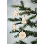 Kerstboomvormige boomhanger met logo  kleur hout luxe weergave