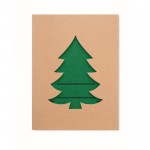 Set 4 RPET bestekhouders in kerstboomvorm kleur groen achtste weergave