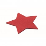 Set van 4 onderzetters in stervorm kleur rood tweede weergave