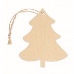 Houten platte kerstboom met opdruk kleur hout