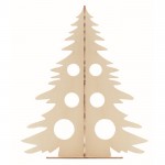 Houten kerstboom met verf en kwast kleur hout vierde weergave