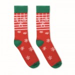 Gepersonaliseerde sokken met kerstmotief kleur rood eerste weergave