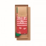 Gepersonaliseerde sokken met kerstmotief kleur rood tweede weergave