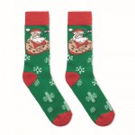 Gepersonaliseerde sokken met kerstmotief kleur groen eerste weergave