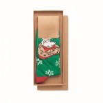 Gepersonaliseerde sokken met kerstmotief kleur groen tweede weergave