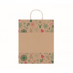 Bedrukte tassen van papier met kerstmotief kleur naturel eerste weergave