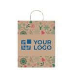 Bedrukte tassen van papier met kerstmotief kleur naturel weergave met jouw bedrukking