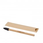 Oneindig bamboe potlood met grafietpunt en beschermkapje kleur bruin met jouw bedrukking