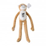 Pluche knuffel aapje met klittenband en aanpasbaar label kleur meerkleurig met jouw bedrukking