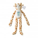 Pluche giraffe knuffel met klittenband met aanpasbaar label kleur meerkleurig met jouw bedrukking