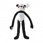 Pluche panda knuffel met klittenband aan de handen en label met logo kleur meerkleurig met jouw bedrukking