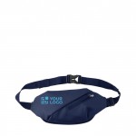 Waterafstotende polyester schoudertas met verstelbare riem kleur blauw met jouw bedrukking