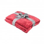 Polyester fleece deken met logo kleur rood