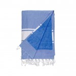 Handdoek pareo met badstof decoratie kleur blauw eerste weergave