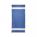 Handdoek pareo met badstof decoratie kleur blauw derde weergave
