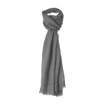 Sjaal met logo en visgraatpatroon kleur grijs