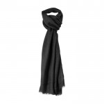 Sjaal met logo en visgraatpatroon kleur zwart