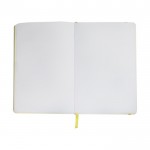 Bedrukt notitieboekje met elastieksluiting kleur geel tweede weergave