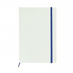 Bedrukt notitieboekje met elastieksluiting kleur blauw