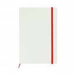 Bedrukt notitieboekje met elastieksluiting kleur rood