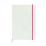 Bedrukt notitieboekje met elastieksluiting kleur lichtroze