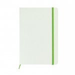 Bedrukt notitieboekje met elastieksluiting kleur lichtgroen