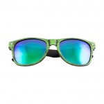 Imitatiehouten zonnebril met bedrukking kleur groen