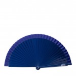 Gelakt hout en polyester ventilator in diverse kleuren 23cm kleur blauw met afdrukgebied