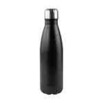 Gerecyclede roestvrijstalen fles met zilveren dop 750ml kleur zwart tweede weergave