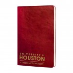 Bedrukte notitieboekjes met slappe kaft kleur rood afbeelding met logo