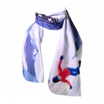 Polyester promotie sjaals kleur wit derde afbeelding met logo
