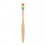 Tandenborstel (hout) met regenboogkleur kleur naturel derde weergave