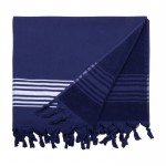 Dubbelzijdige hamam handdoek met logo kleur blauw