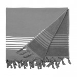 Dubbelzijdige hamam handdoek met logo kleur grijs