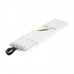 Witte potlodenset in geschenkdoosje kleur wit afbeelding met logo