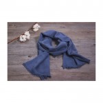 Promotie sjaals van gerecycled katoen kleur blauw eerste weergave