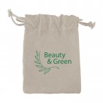 Duurzame make-up set in bedrukt tasje kleur beige afbeelding met logo