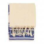 Biologische katoenen handdoek pareo kleur blauw eerste weergave